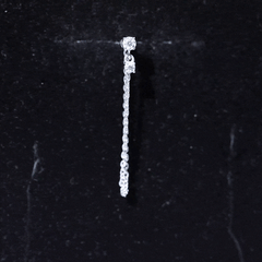 Round Moissanite Chain Drop Earring for Cartilage Piercing