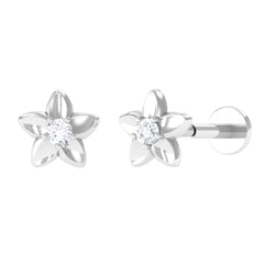 Nature Inspired Diamond Earring for Conch Piercing