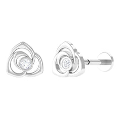 Nature Inspired Diamond Floral Earring for Cartilage Piercing