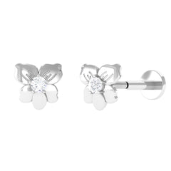 Nature Inspired Diamond Floral Helix Earring
