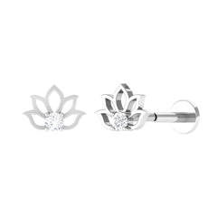 Nature Inspired Diamond Lotus Earring