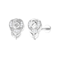 Nature Inspired Diamond Flower Helix Earring
