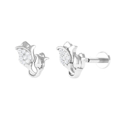 Diamond Floral Earring for Helix Piercing