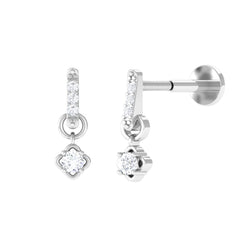 Minimalist Diamond Drop Earring for Cartilage Piercing