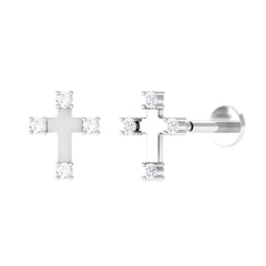 Diamond Cross Cartilage Earring