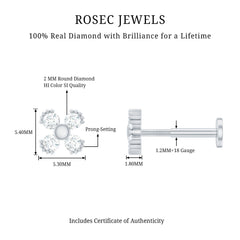 Round Diamond Minimal Helix Earring