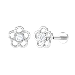 Diamond Flower Earring for Cartilage Piercing