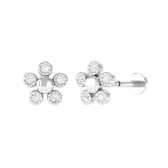 Diamond Floral Cartilage Earring