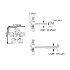 Diamond Floral Cartilage Earring