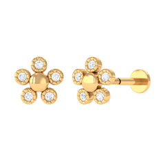 Diamond Floral Cartilage Earring