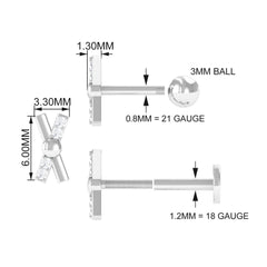 Simple Diamond X Earring for Tragus Piercing