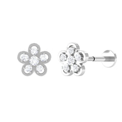 Diamond Floral Helix Earring for Women