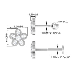 Diamond Floral Helix Earring for Women