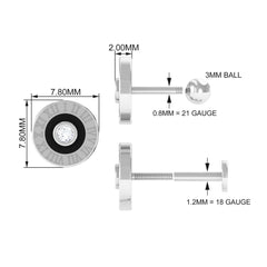Diamond Clock Earring for Cartilage Piercing