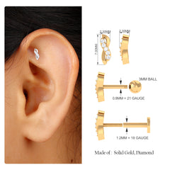 Real Diamond Infinity Tragus Earring for Women