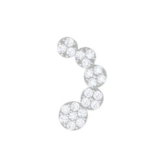 Diamond Gold Curved Crawler Earring for Helix Piercing