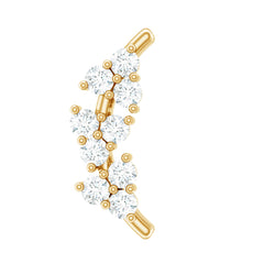 Natural Round Diamond Cluster Curved Helix Earring