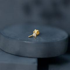 Round Natural Diamond Cross Helix Earring