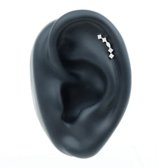 Certified Moissanite Curved Helix Piercing Earring