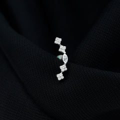 Certified Moissanite Curved Helix Piercing Earring
