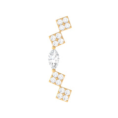 Certified Moissanite Curved Helix Piercing Earring
