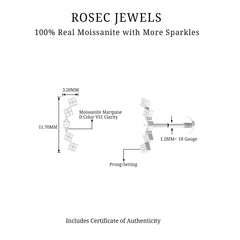 Certified Moissanite Curved Helix Piercing Earring
