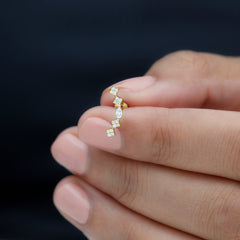 Certified Moissanite Curved Helix Piercing Earring
