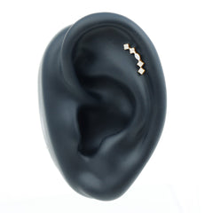Certified Moissanite Curved Helix Piercing Earring