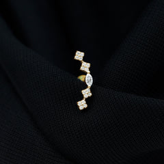 Certified Moissanite Curved Helix Piercing Earring