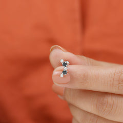 Alternate Black Onyx and Moissanite Crawler Earring