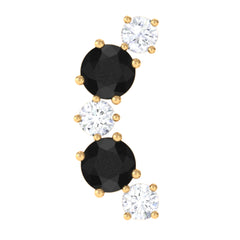 Alternate Black Onyx and Moissanite Crawler Earring