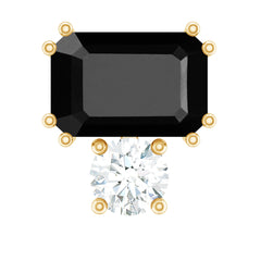Lab Grown Black Diamond and Moissanite Helix Piercing Earring