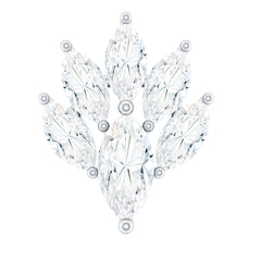 Marquise Moissanite Cluster Leaf Earring for Cartilage Piercing