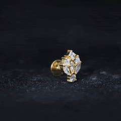 Real Diamond Designer Earring for Cartilage Piercing