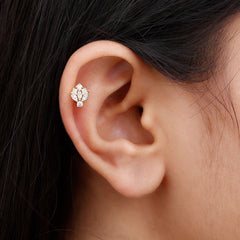 Real Diamond Designer Earring for Cartilage Piercing