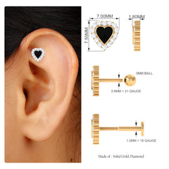 Moissanite Heart Shape Earring with Moissanite Halo