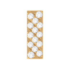 Genuine Diamond Gold Bar Earring for Tragus Piercing