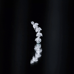 Marquise and Round Moissanite Leaf Helix Earring