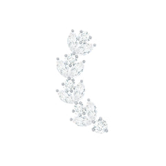 Marquise and Round Moissanite Leaf Helix Earring