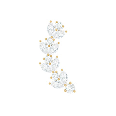 Marquise and Round Moissanite Leaf Helix Earring