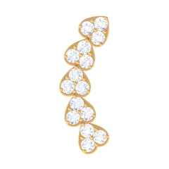 Certified Moissanite Heart Curved Crawler Earring