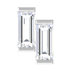 Baguette Moissanite 2 Stone Dainty Nose Stud