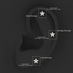 Marquise Cut Moissanite Floral Earring for Cartilage Piercing