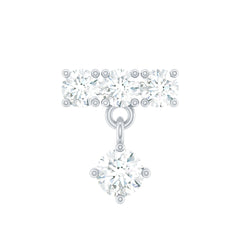Womens Diamond Drop Earring for Helix Piercing