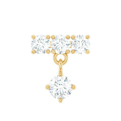 Womens Diamond Drop Earring for Helix Piercing