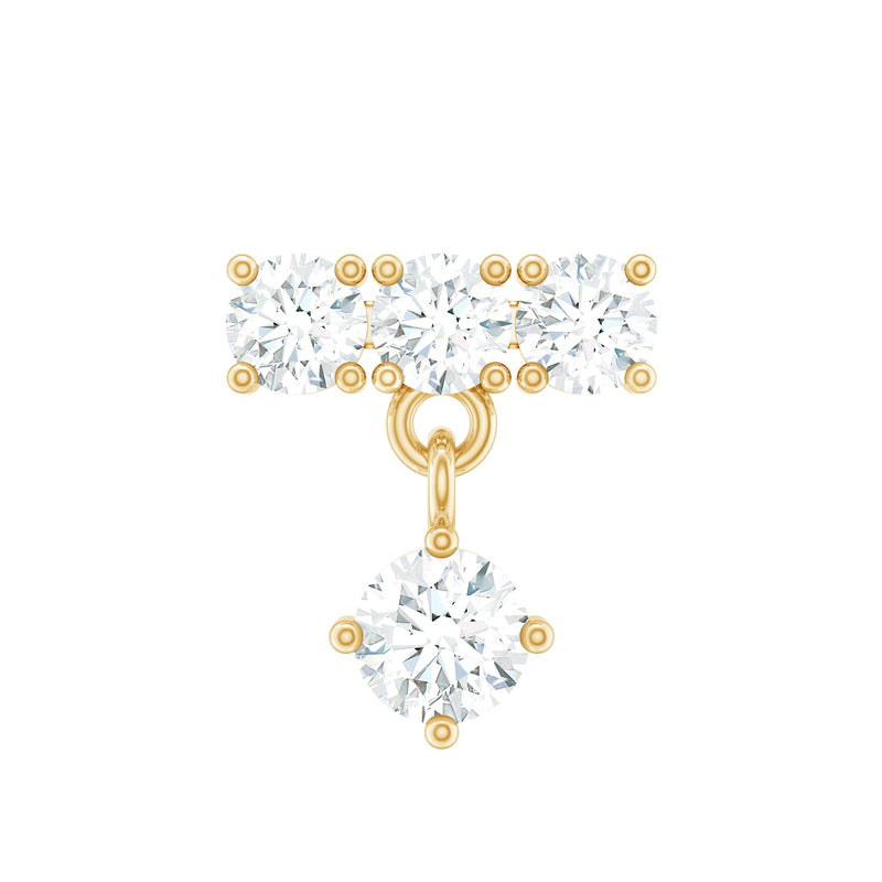 Womens Diamond Drop Earring for Helix Piercing