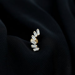 Certified Natural Baguette Diamond Crawler Earring