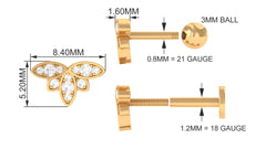 Diamond Flower Earring for Second Lobe Piercing