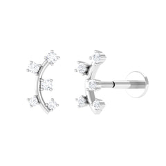 Diamond Curved Crawler Earring