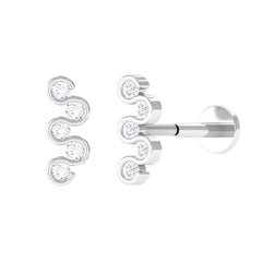 Diamond Zig Zag Bubble Crawler Earring
